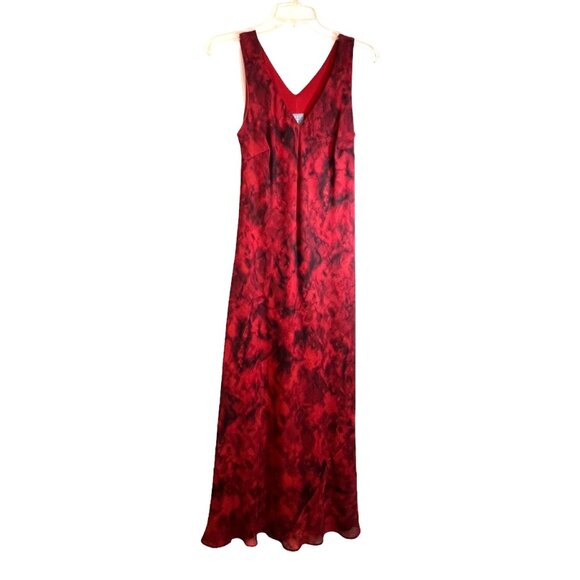 Rabbit Rabbit Rabbit Lined Red & Black Sleeveless V-Neck Formal Maxi Dress, 6M - Picture 2 of 11